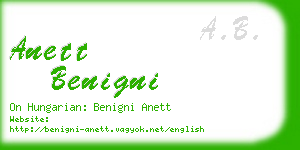anett benigni business card